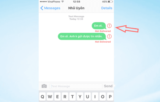 Tin nhắn iPhone có dấu chấm than khắc phục thế nào