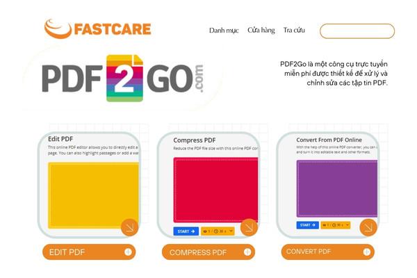 PDF2Go: Công cụ hoàn hảo cho việc quản lý PDF trực tuyến