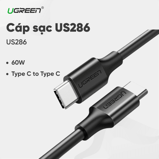 Cáp sạc Ugreen Type C to Type C 1M US286