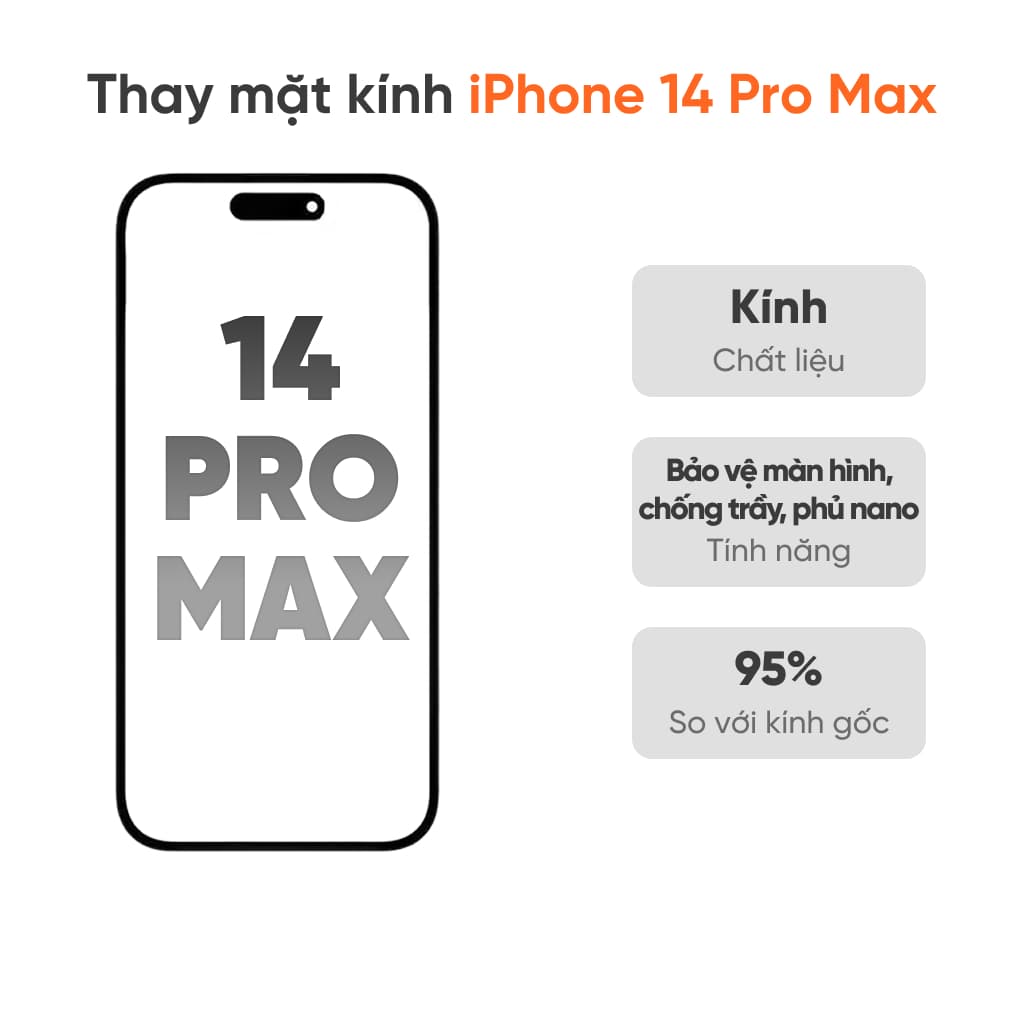 Thay mặt kính iPhone 14 Pro Max