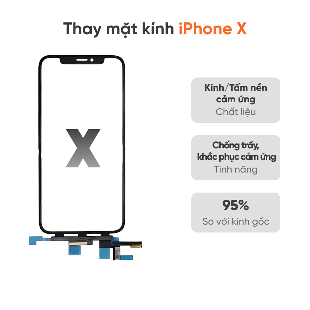 Thay mặt kính iPhone X