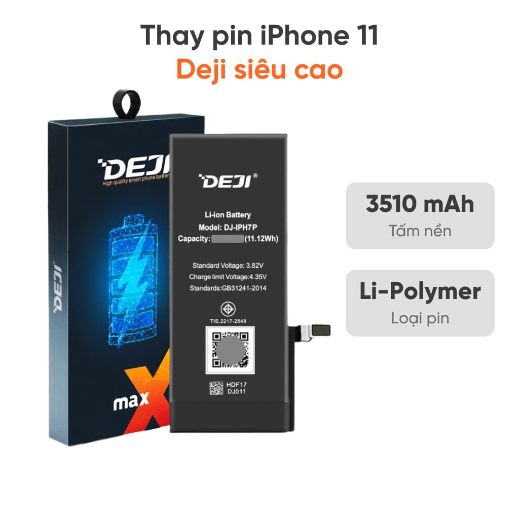 Thay pin iPhone 11 Deji dung lượng siêu cao