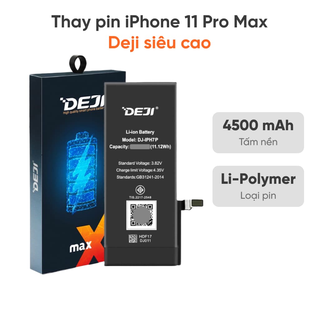 Thay pin iPhone 11 Pro Max Deji dung lượng siêu cao