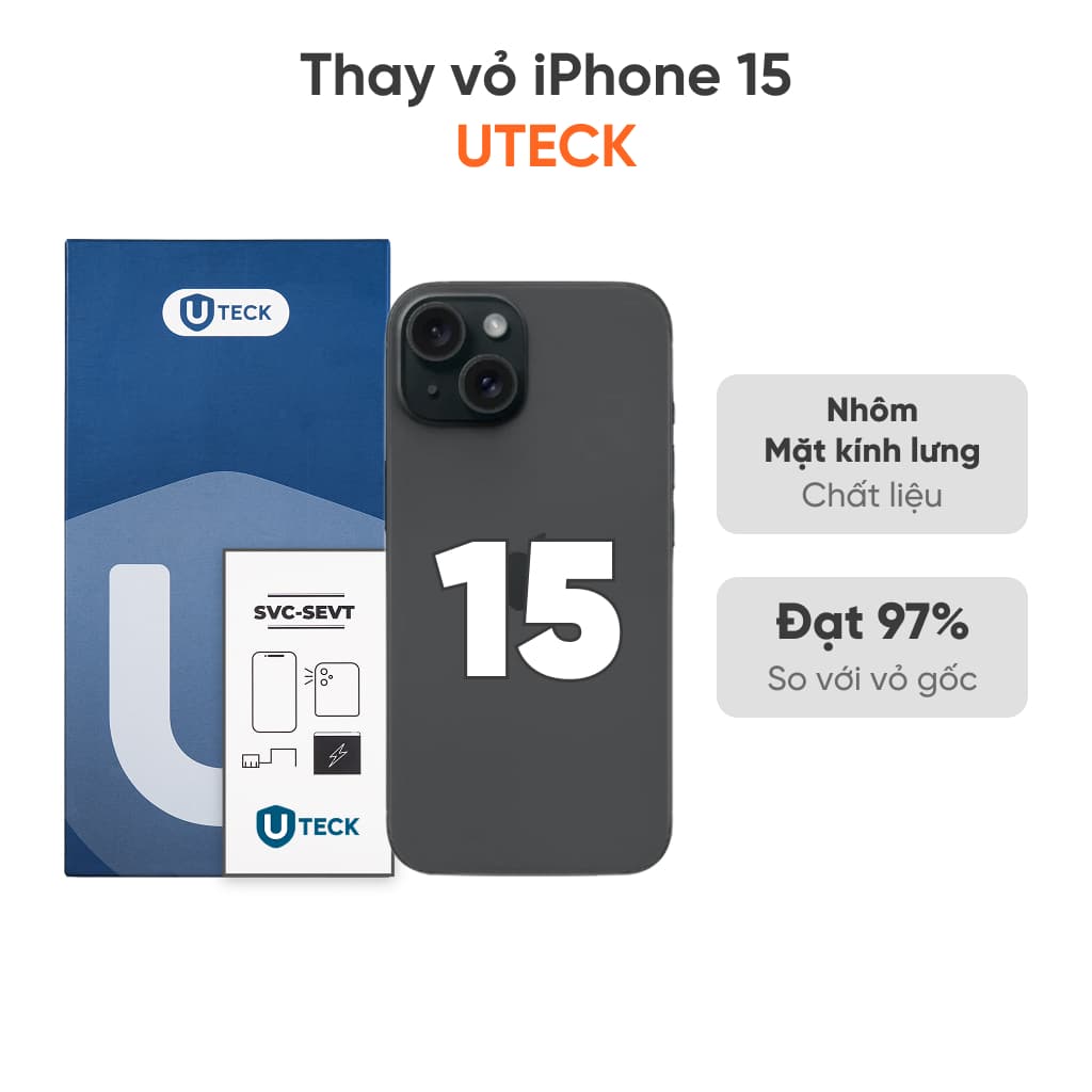 Thay vỏ iPhone 15 4G loại UTECK