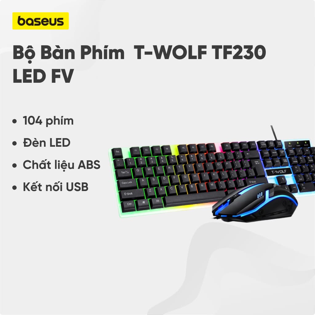 Bộ Bàn Phím T-WOLF TF230 LED FV