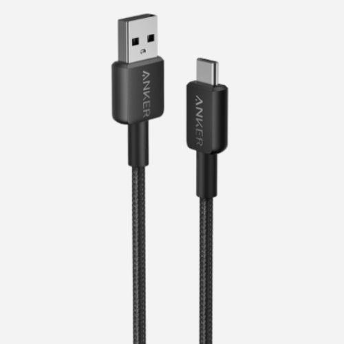 Cáp sạc Anker 322 USB to Type C 0.9m Nylon (Black) B2B_A81H5 Đen