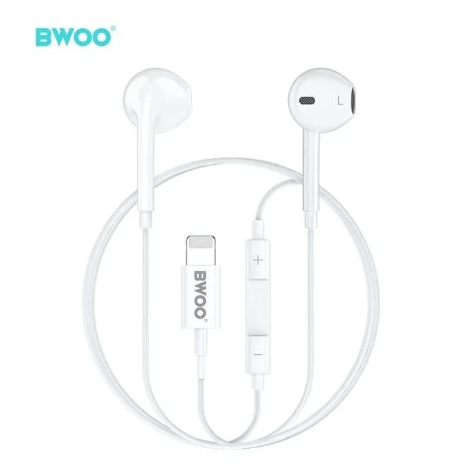 Tai nghe Chính hãng BWOO Có dây Lightning HF179 Chính hãng BWOO Trắng