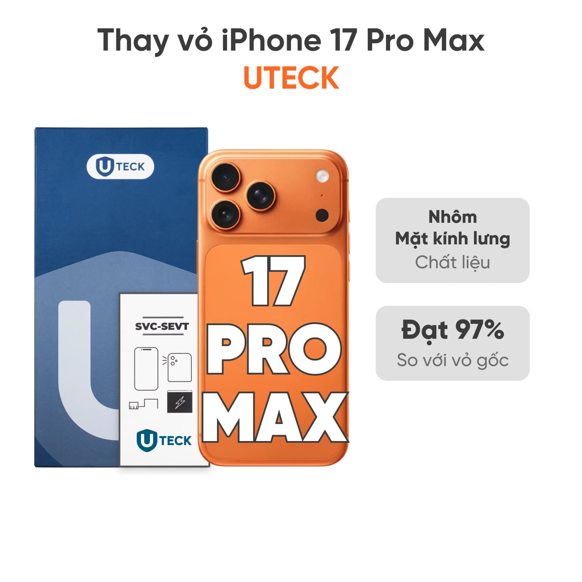 Thay vỏ iPhone 17 Pro Max 5G loại UTECK